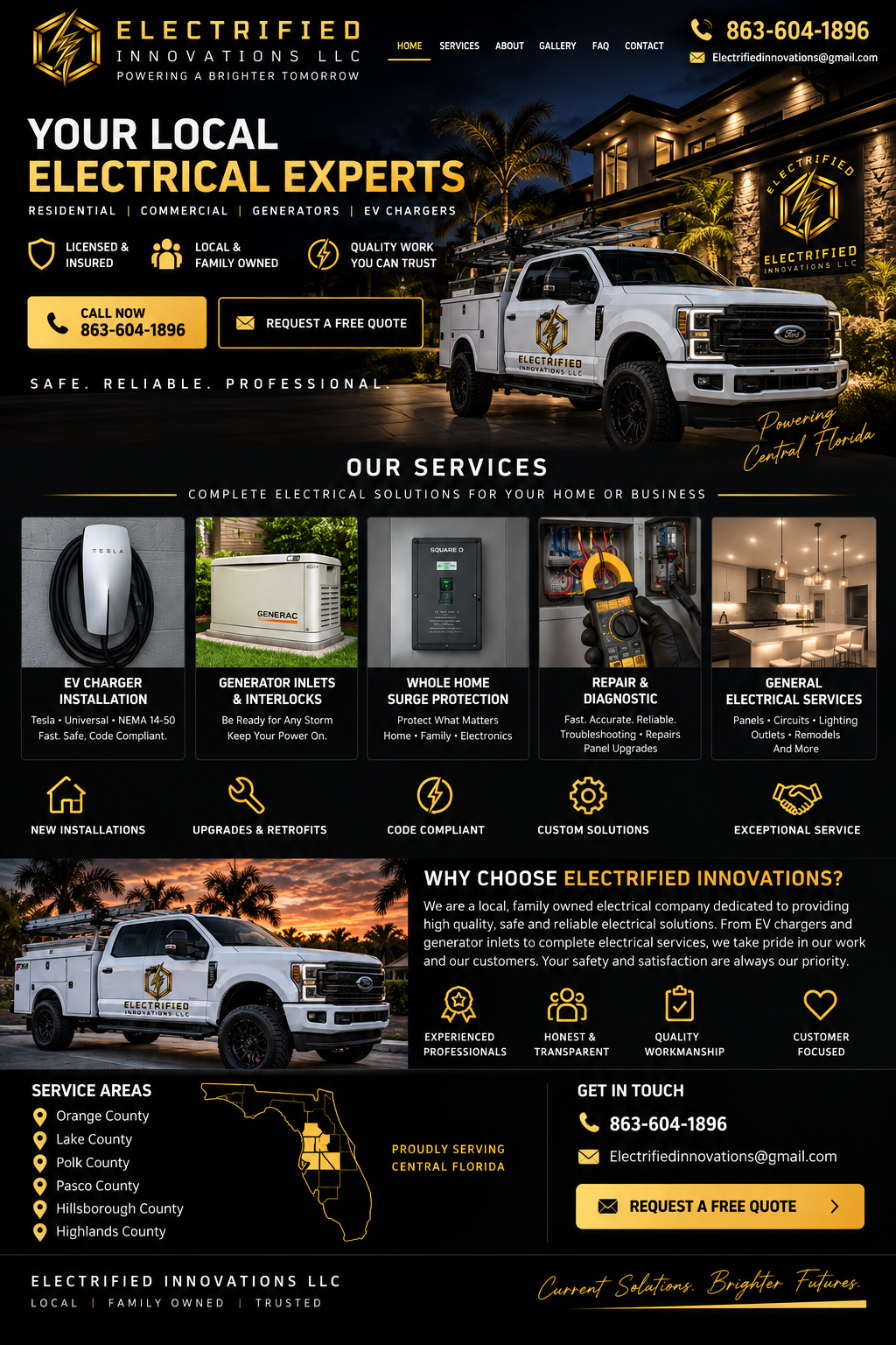 Electrified Innovations white Ford F-250 service truck