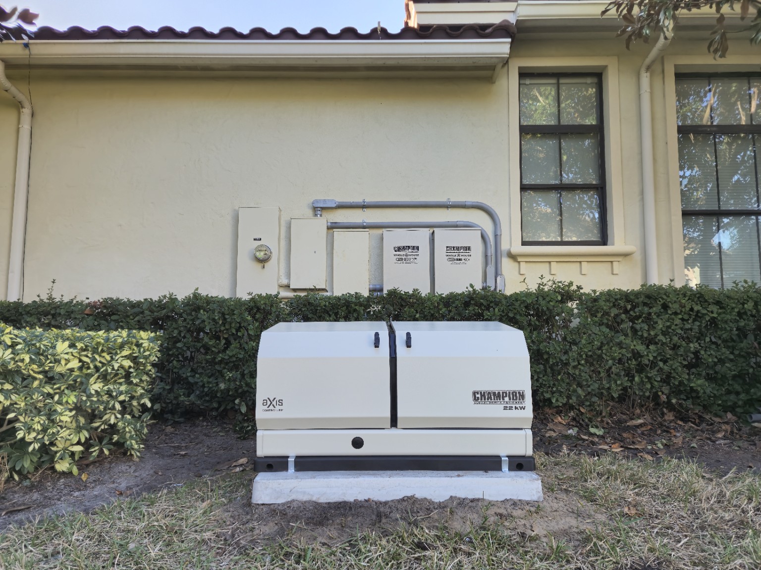 Champion standby generator installation